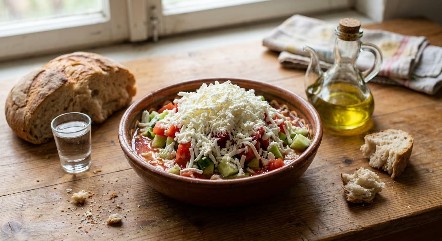 Shopska Salad — Tomato-Cucumber Salad with Sirene - authentic bulgarian recipe