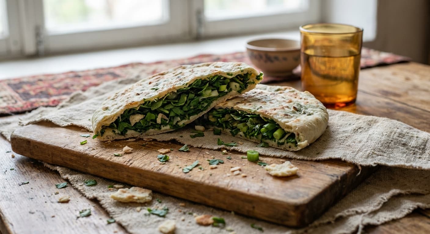 Zhingyalov Hats — Artsakh Herb-Stuffed Flatbread - authentic armenian recipe