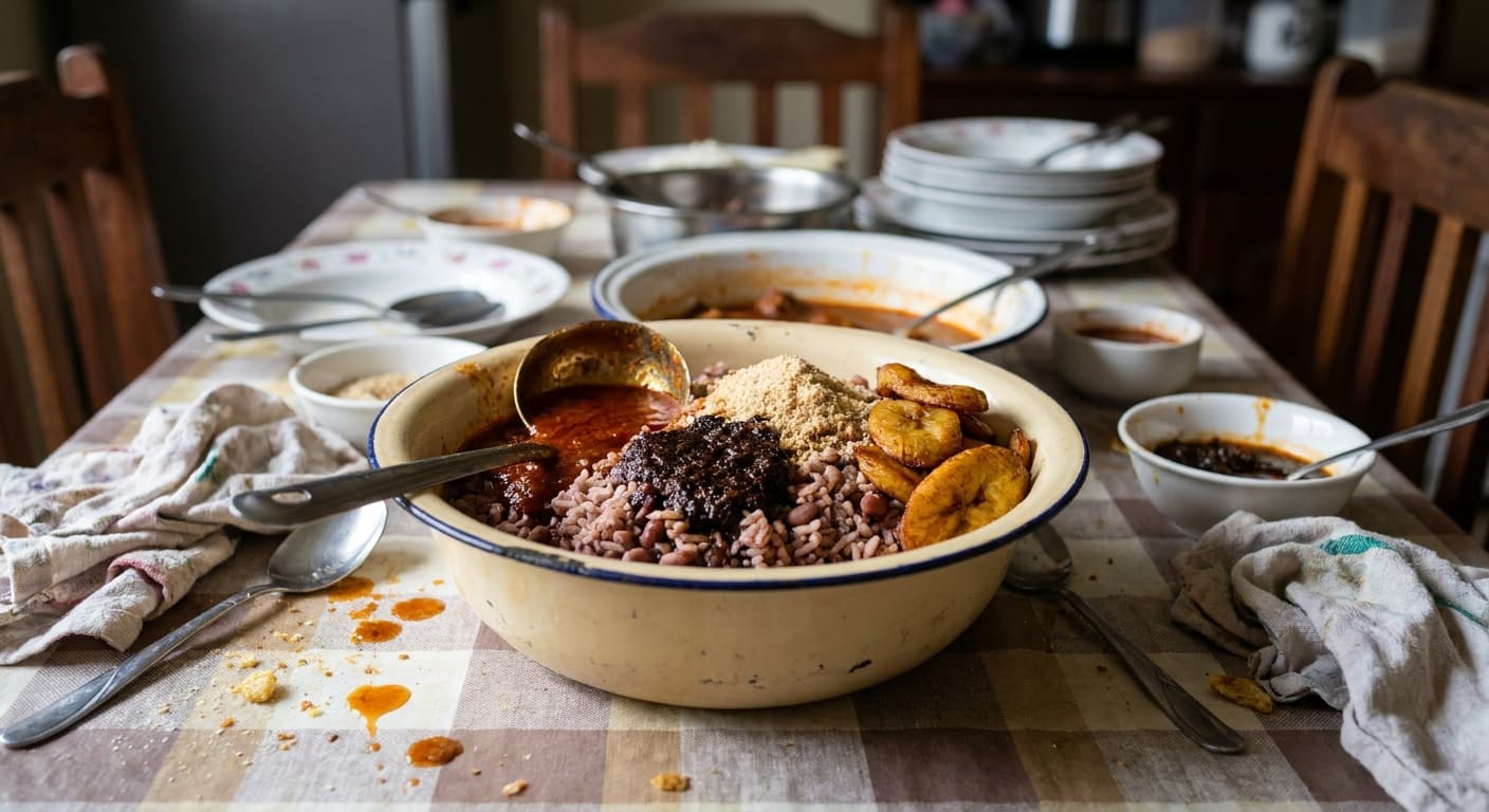 Ghanaian Waakye — Rice and Beans Dyed with Sorghum Leaves - authentic west-african recipe