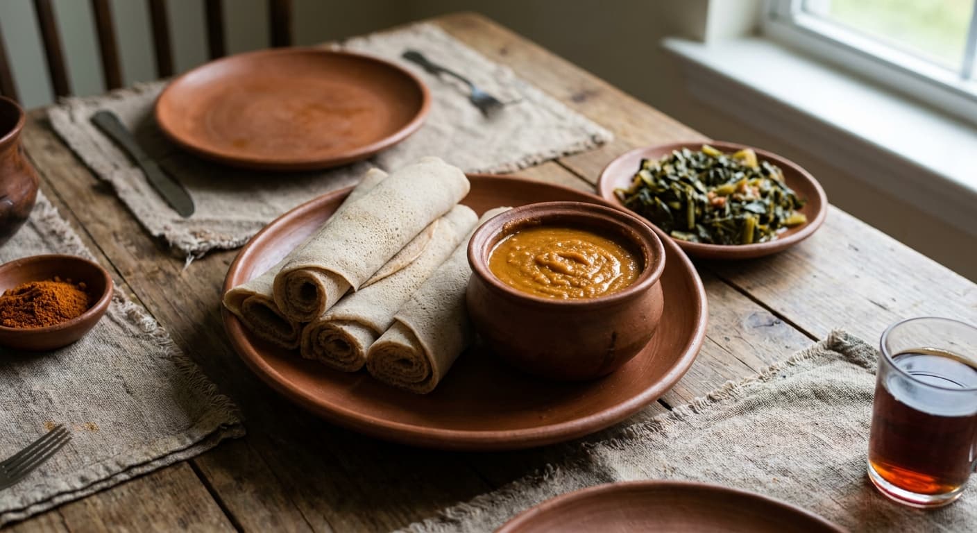 Injera — Fermented Ethiopian Teff Flatbread - authentic ethiopian recipe