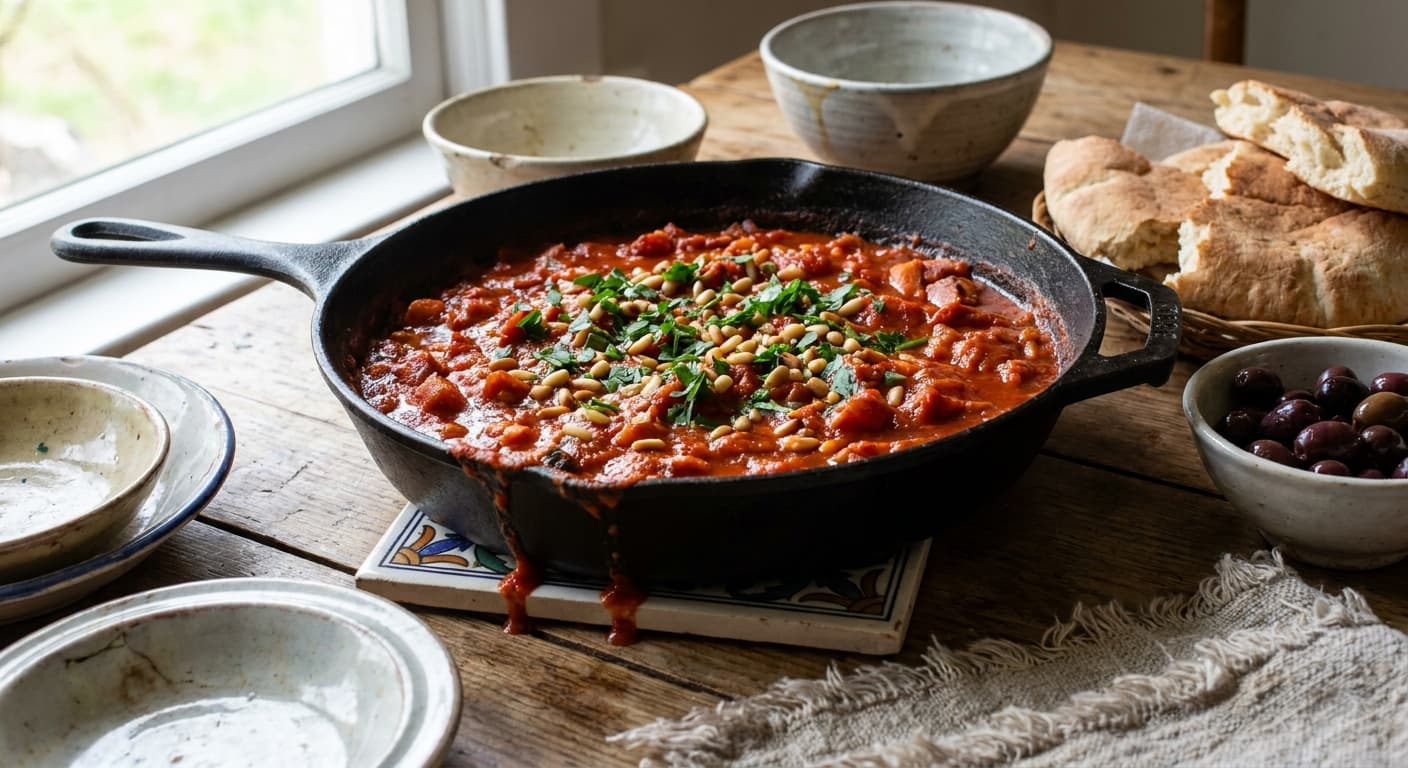 Galayet Bandora โ Jordanian Skillet Tomatoes with Garlic - authentic jordanian recipe