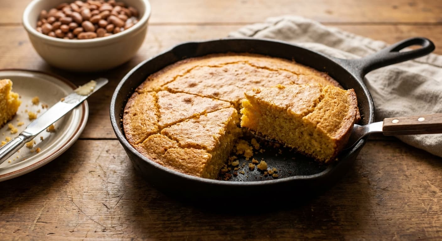 Cornbread — Classic Cast-Iron American Quick Bread - authentic american recipe