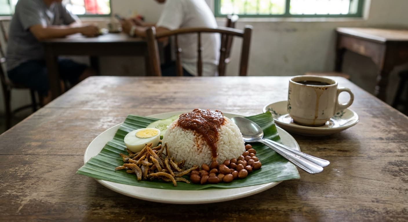 Nasi Lemak — Coconut Rice with Sambal and Classic Garnishes - authentic malaysian recipe