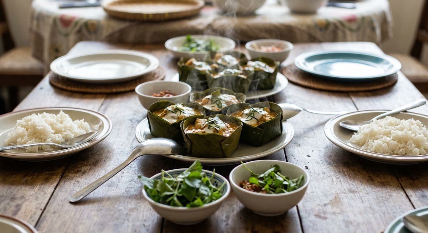 Cambodian Fish Amok — Steamed Coconut Curry Custard - authentic cambodian recipe
