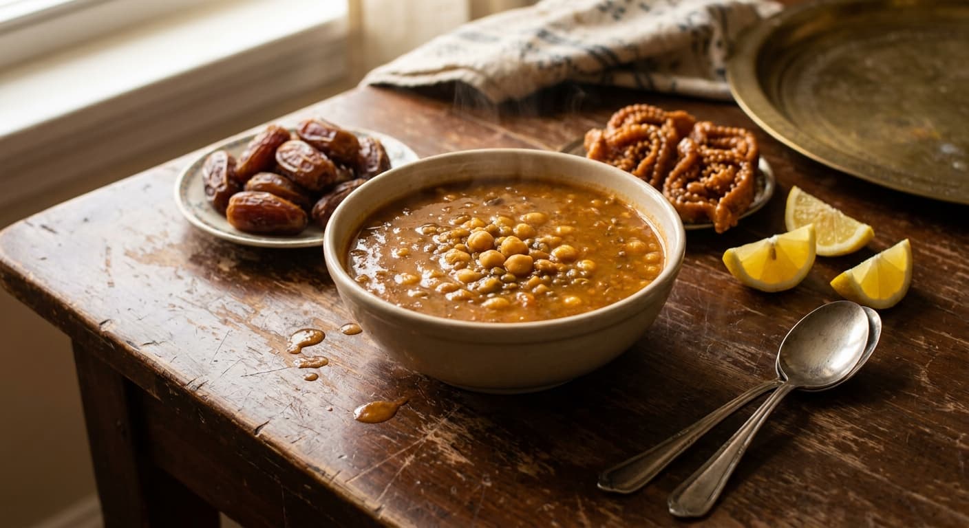 Moroccan Harira — Ramadan Tomato, Lentil, and Chickpea Soup - authentic moroccan recipe