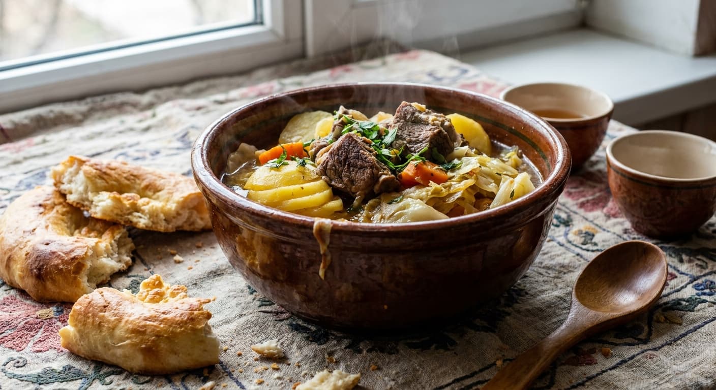 Uzbek Dimlama — Layered Lamb and Vegetable Stew - authentic uzbek recipe