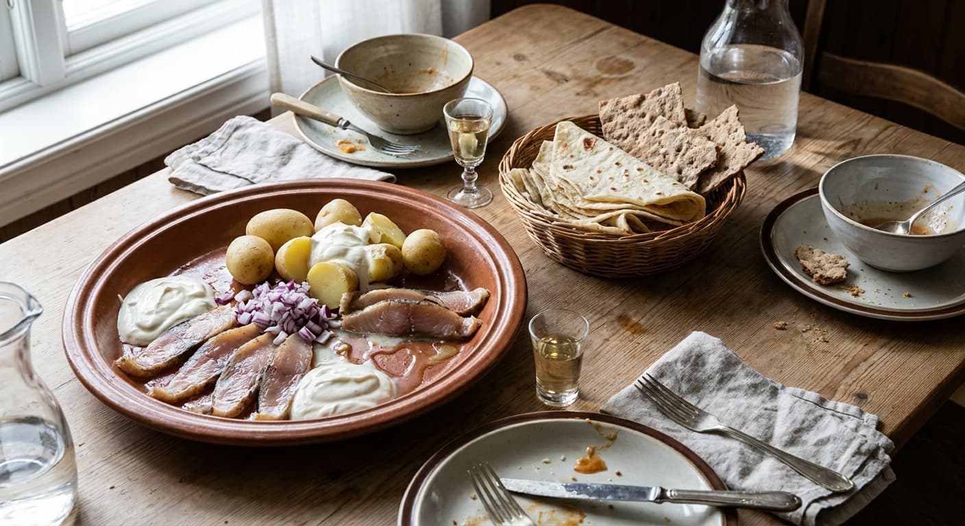 Rakfisk — Norwegian Fermented Trout with Lefse and Potatoes - authentic norwegian recipe