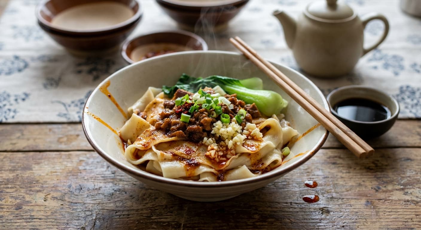 Biangbiang Noodles — Xi'an Hand-Pulled Belt Noodles - authentic chinese recipe