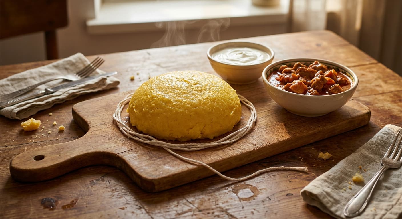 Romanian Polenta — Firm Cornmeal Porridge - authentic romanian recipe