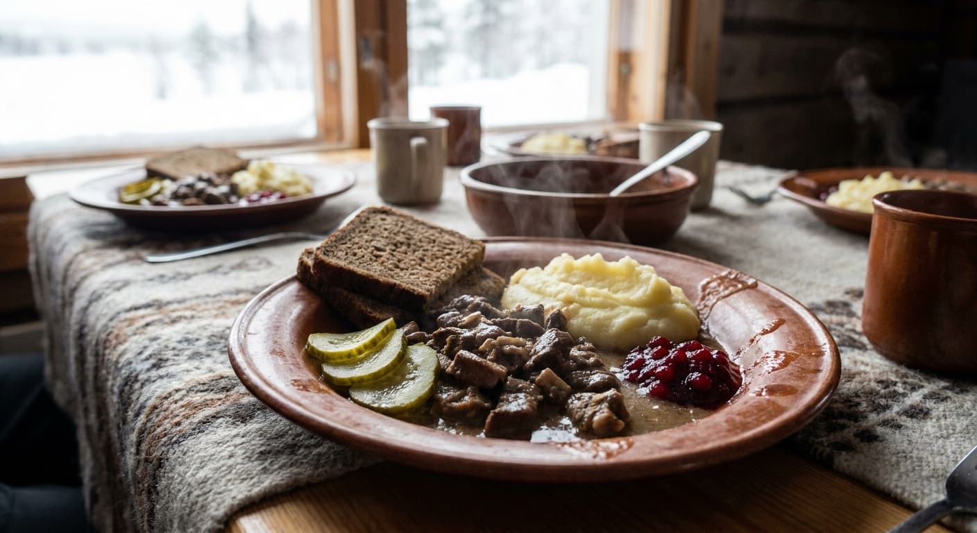 Sautéed Reindeer — Finnish Lapland Comfort Plate - authentic finnish recipe
