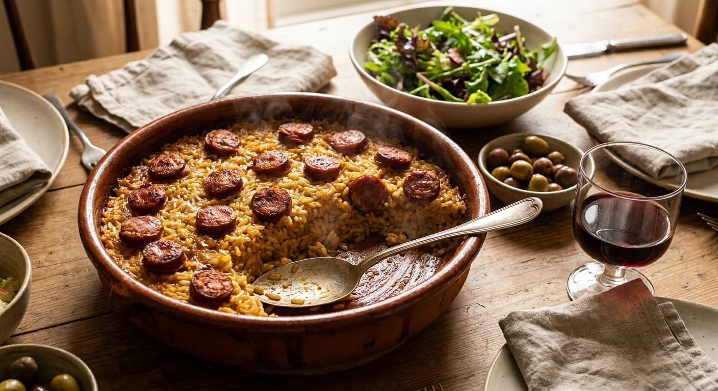 Portuguese Duck Rice — Baked Duck Rice with Chouriço - authentic portuguese recipe
