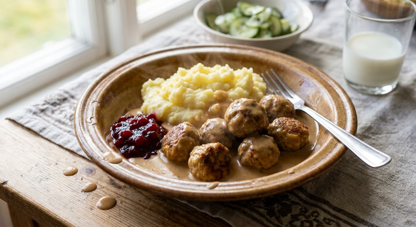 Swedish Meatballs — Tender Spiced Meatballs in Cream Gravy - authentic swedish recipe