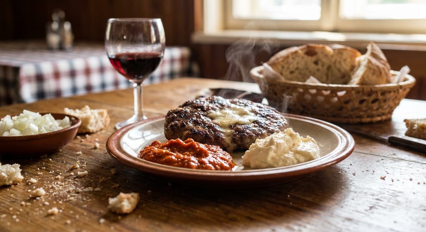Pljeskavica — Serbian Grilled Meat Patty - authentic serbian recipe