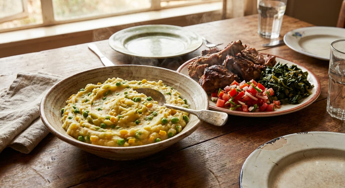 Irio — Kenyan Mashed Potatoes, Peas, Corn, and Greens - authentic kenyan recipe