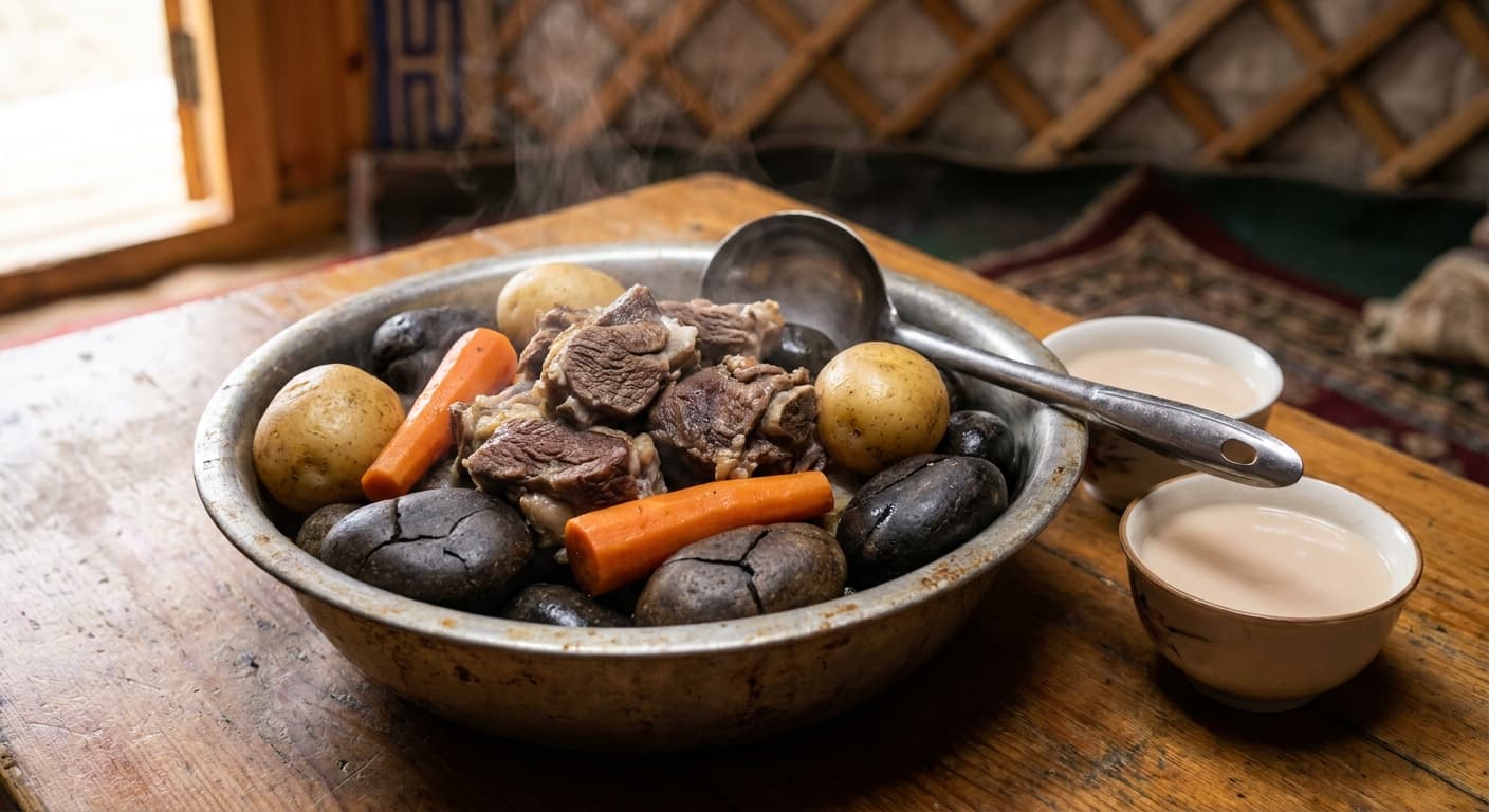 Khorkhog — Mongolian Hot-Stone Lamb Stew - authentic mongolian recipe