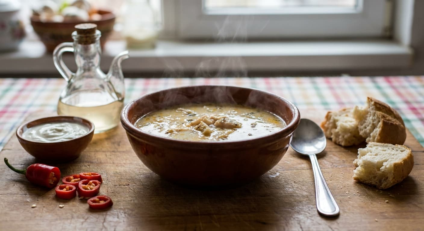 Romanian Tripe Soup — Creamy Sour Beef Tripe Soup - authentic romanian recipe