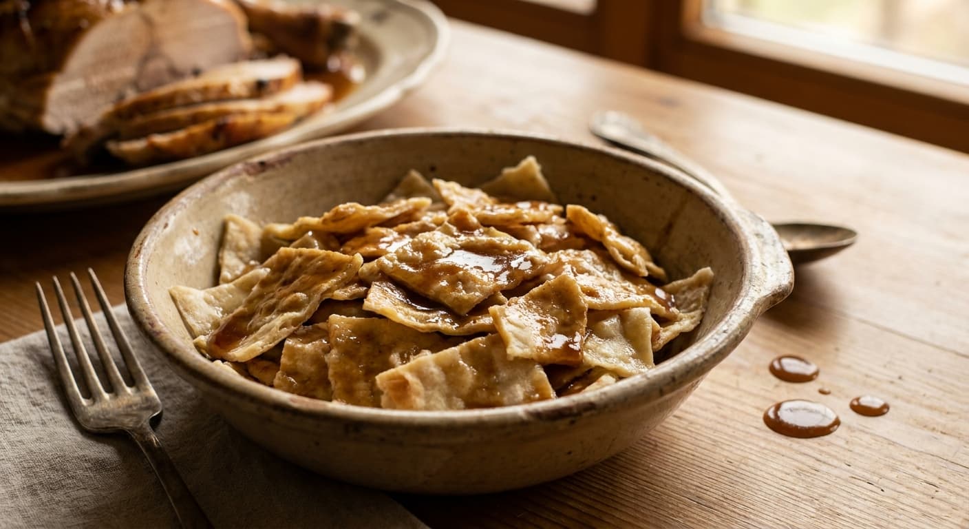 Zagorje Mlinci — Thin Baked Flatbread for Roast Juices - authentic croatian recipe