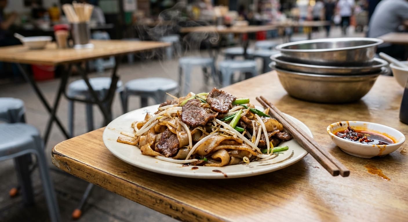 Beef Chow Fun — Cantonese Wok-Fried Rice Noodles with Beef - authentic chinese recipe