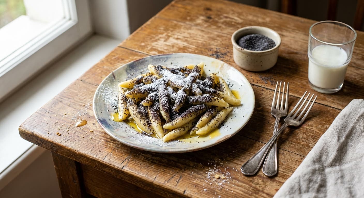 Slovak Poppy Seed Potato Noodles — Rolled Potato Noodles with Sweet Poppy Seed - authentic slovak recipe