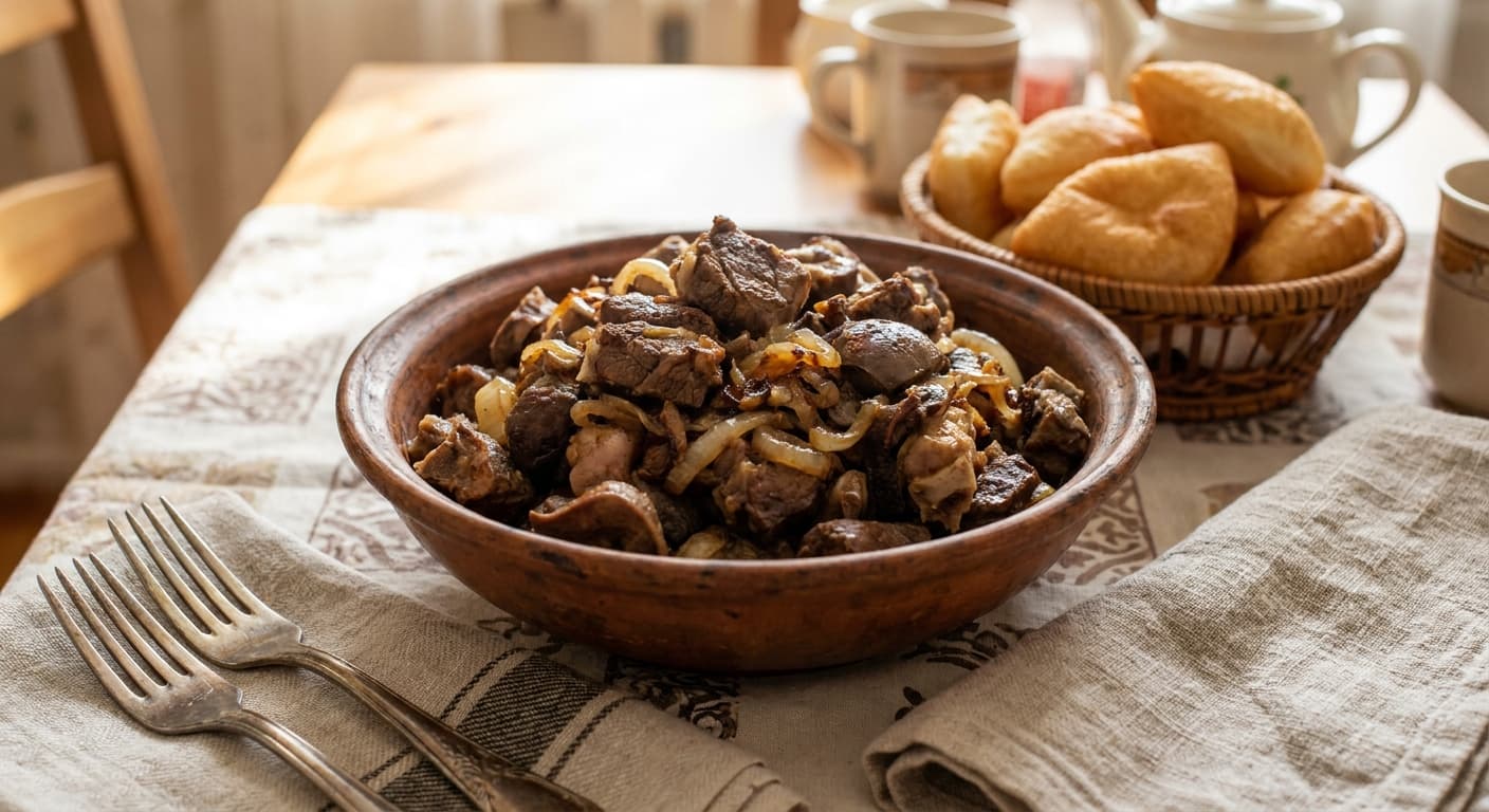 Kuurdak — Kazakh Lamb and Offal Fry - authentic kazakh recipe