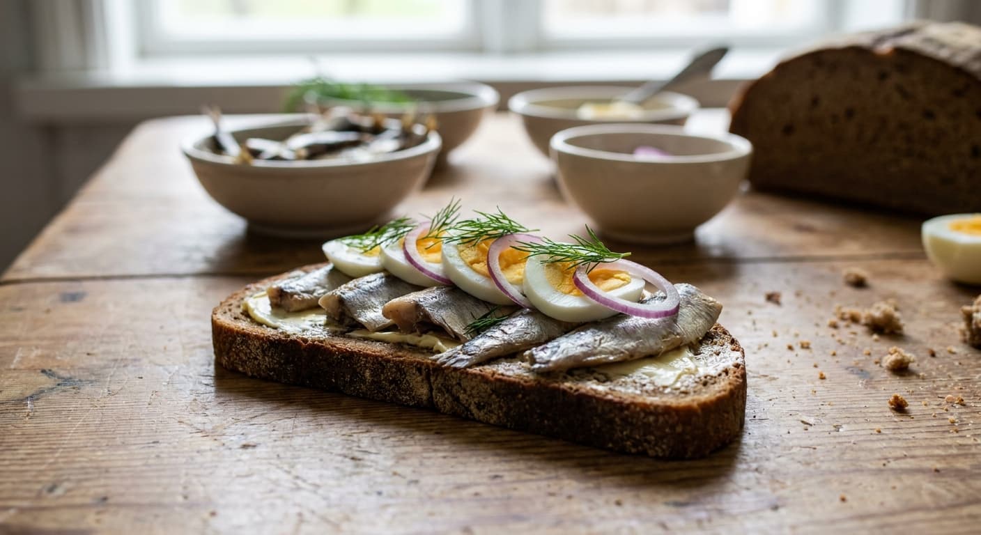 Sprat Sandwich — Estonian Rye and Baltic Sprat Open-Face - authentic estonian recipe