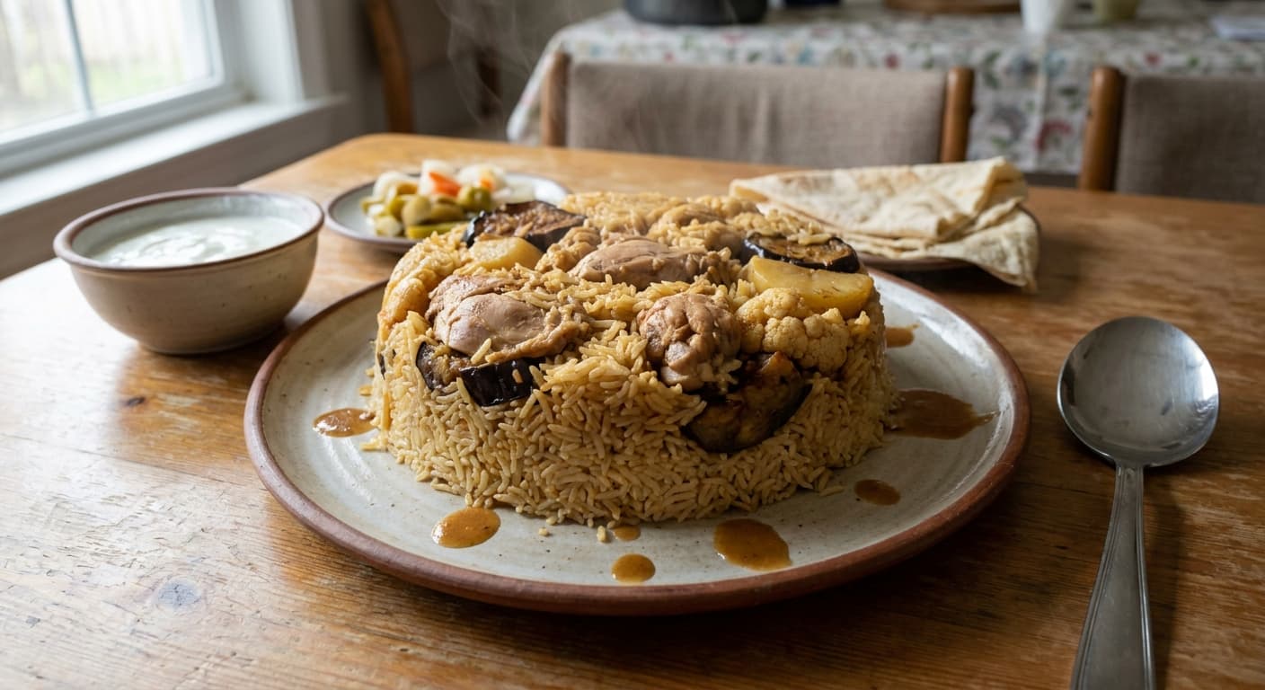 Maqluba — Jordanian Upside-Down Rice with Chicken - authentic jordanian recipe