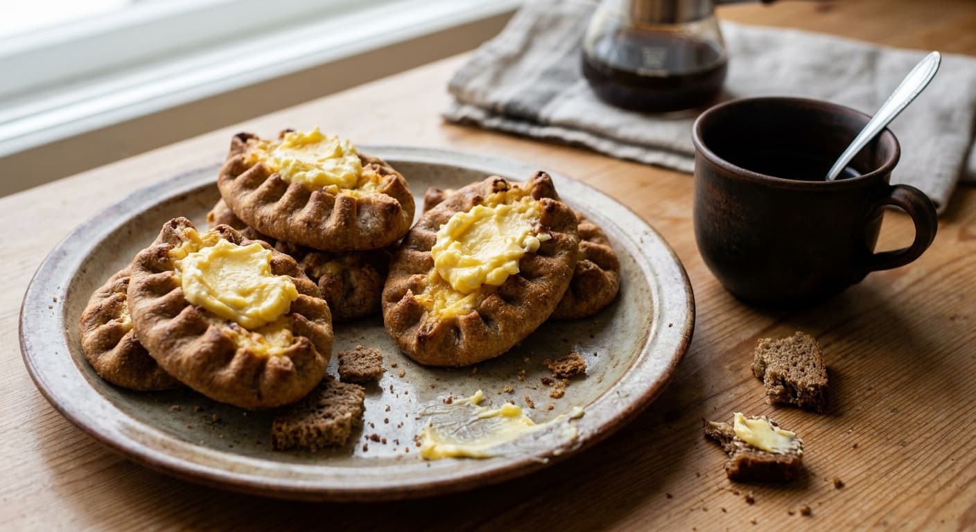 Karelian Pasties — Rye Crusts Filled with Rice Porridge - authentic finnish recipe