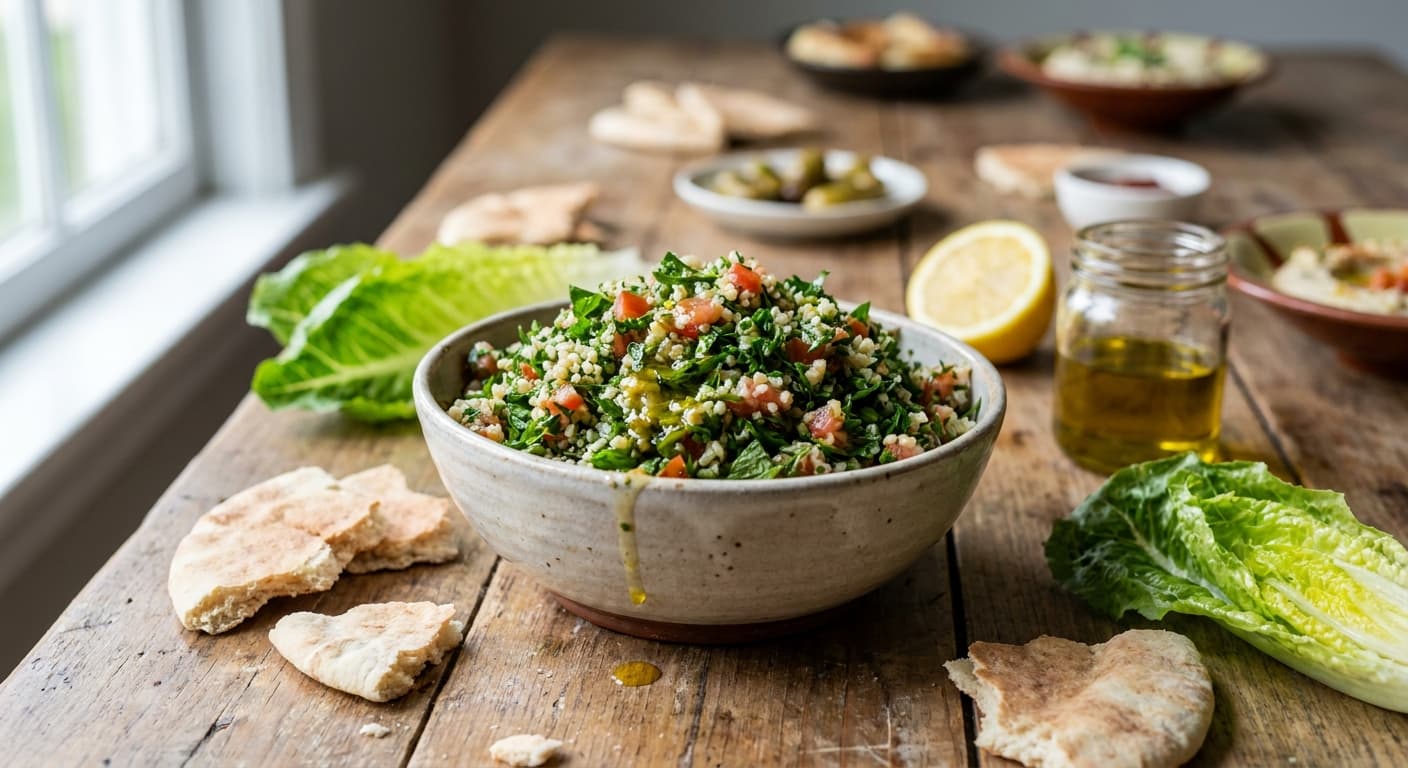 Lebanese Tabbouleh — Parsley Bulgur Herb Salad - authentic lebanese recipe
