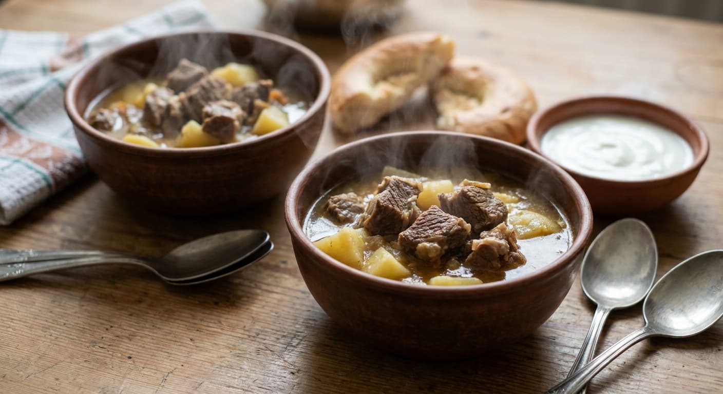 Kavurma Chorba — Turkmen Fried-Lamb Soup - authentic turkmen recipe
