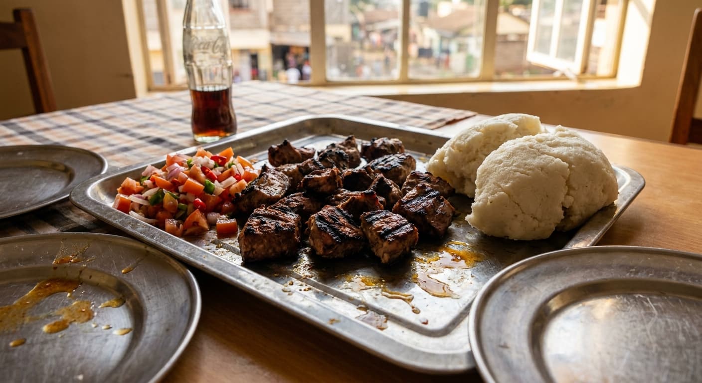 Kenyan Grilled Meat — Charcoal-Roasted Goat with Kachumbari - authentic kenyan recipe