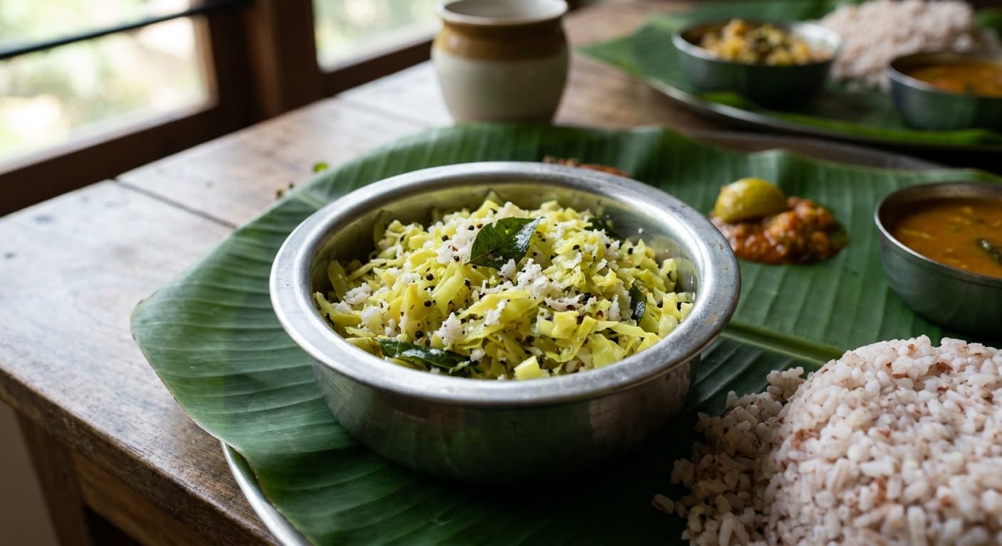 Thoran — Kerala Coconut Vegetable Stir-Fry - authentic indian recipe
