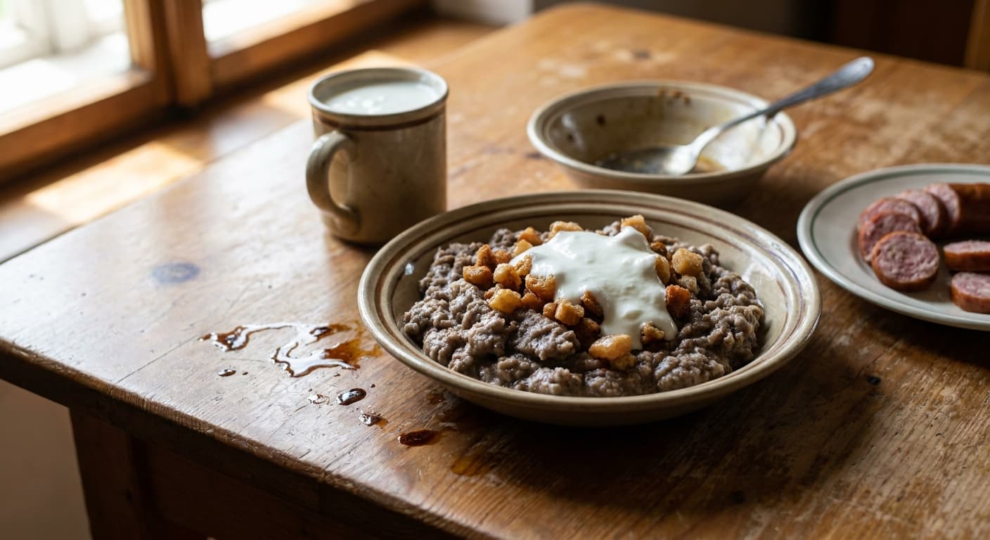Buckwheat Žganci — Slovenian Buckwheat Crumbs with Cracklings - authentic slovenian recipe