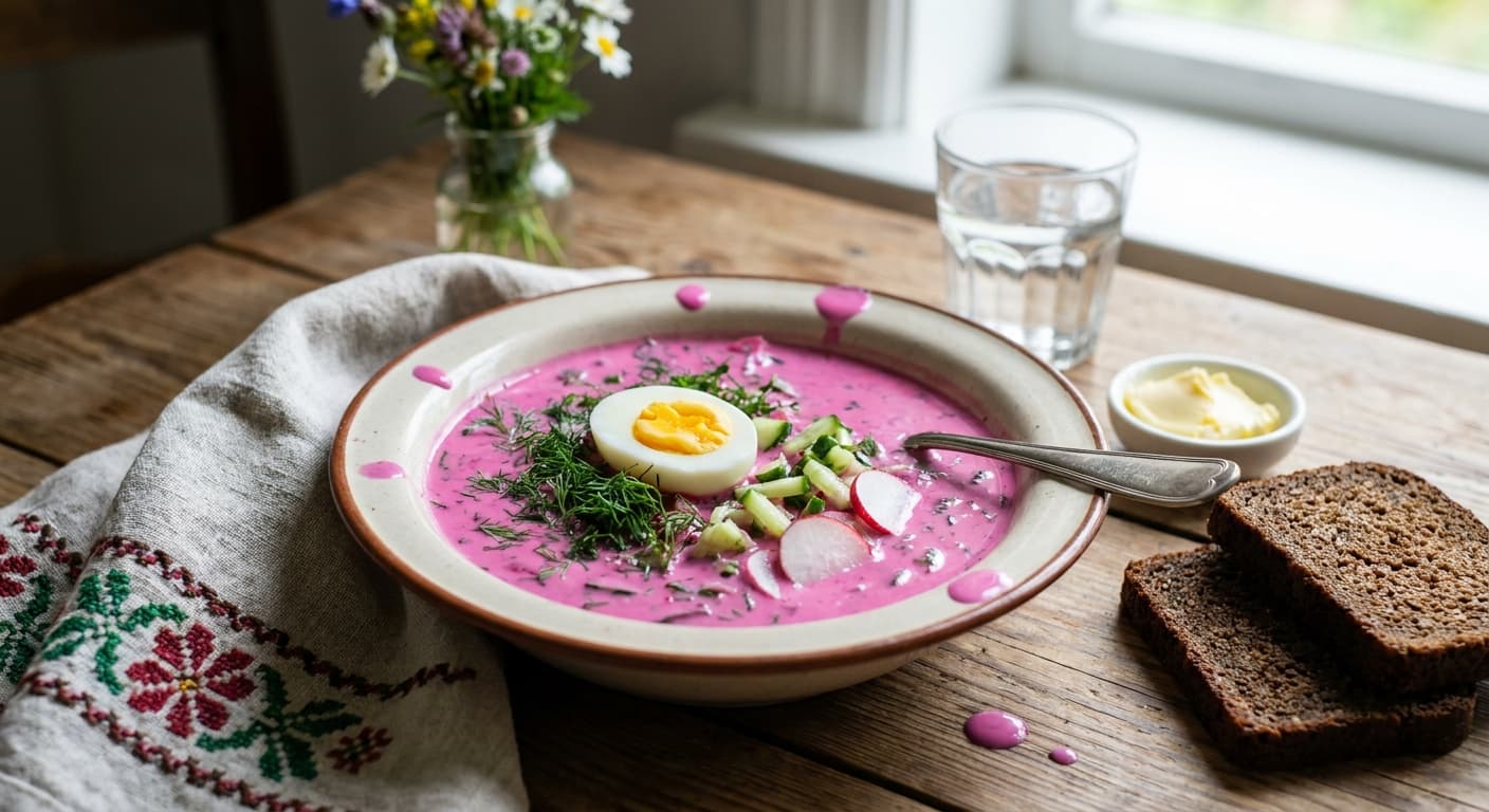 Cold Beet Soup — Latvian Kefir Beet Summer Soup - authentic latvian recipe