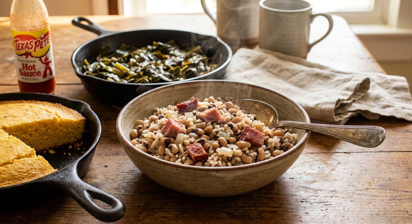 Hoppin' John — Southern Black-Eyed Peas and Rice - authentic american recipe