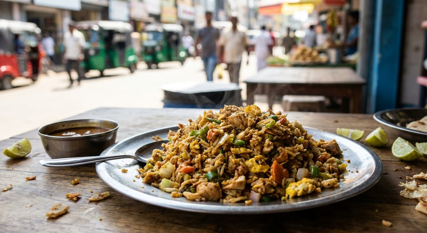 Sri Lankan Kottu Roti — Chopped Flatbread Stir-Fry with Chicken Curry Gravy - authentic sri-lankan recipe
