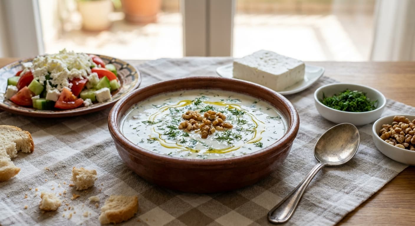 Bulgarian Tarator — Cold Yogurt Cucumber Soup - authentic bulgarian recipe