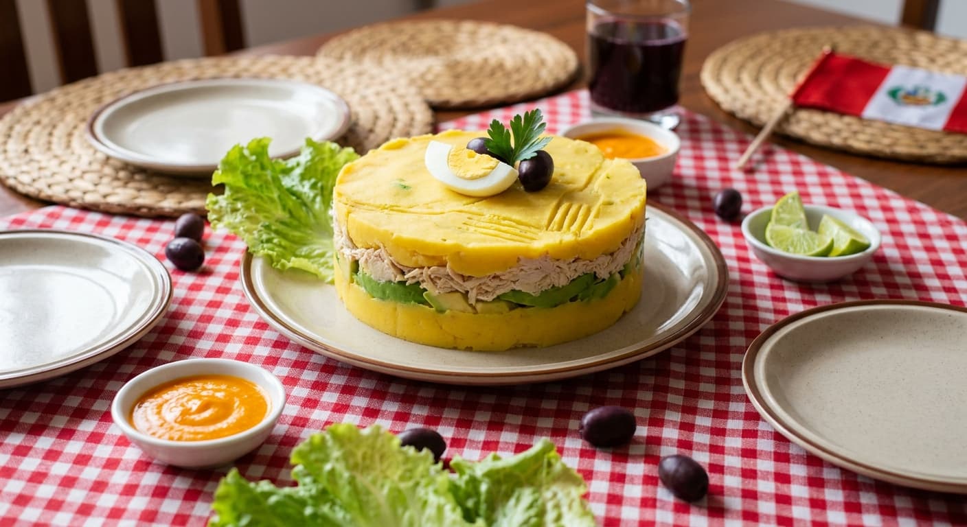 Lima-Style Causa — Chilled Potato Terrine with Chicken and Avocado - authentic peruvian recipe