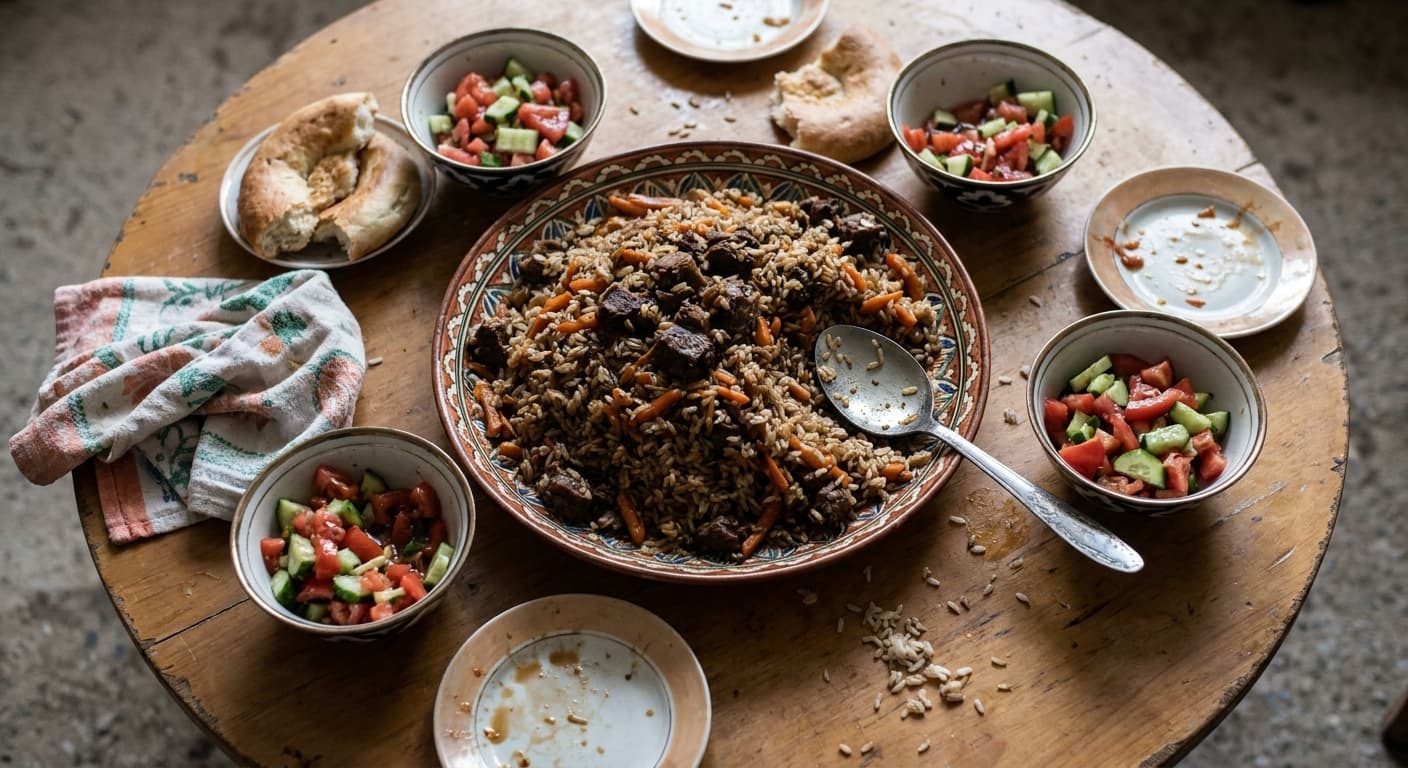 Oshi Siyoh — Bukhara-Style Dark Pilaf - authentic tajik recipe