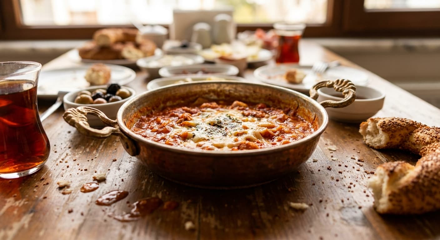 Turkish Menemen — Soft Eggs with Tomatoes and Peppers - authentic turkish recipe