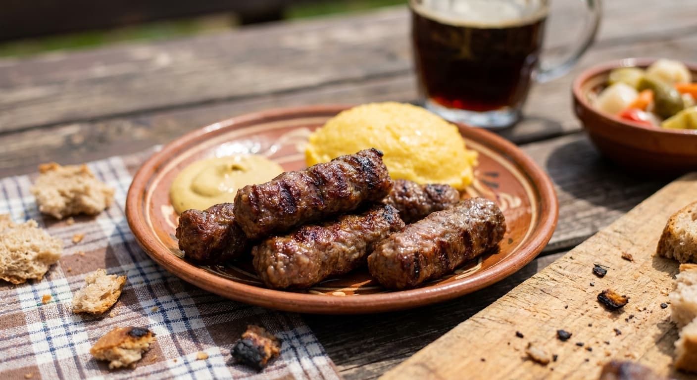 Mici — Romanian Grilled Garlic Sausages - authentic romanian recipe