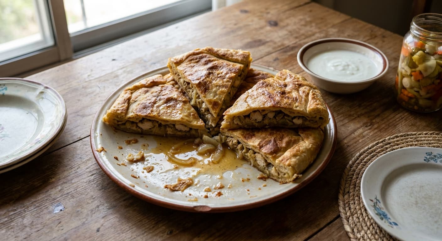 Makmoura — Jordanian Layered Chicken Bread Pie - authentic jordanian recipe