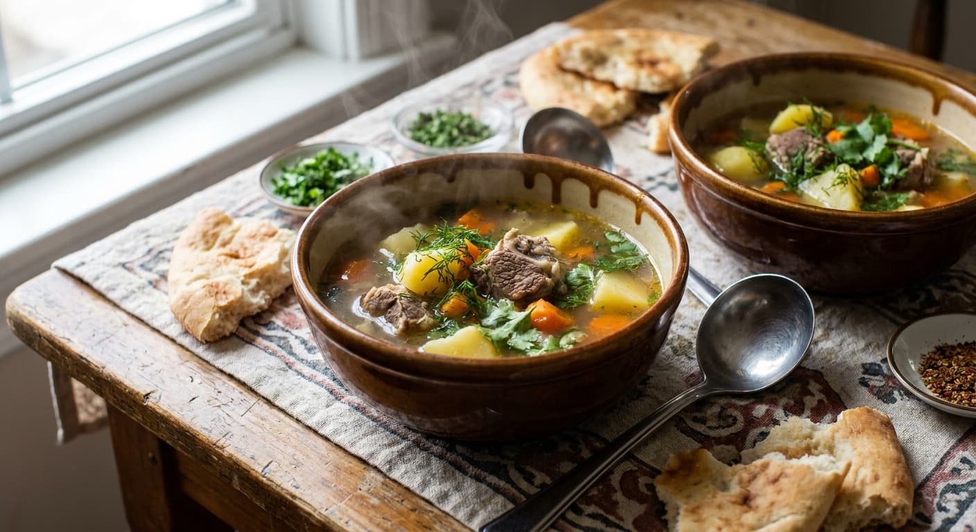 Uzbek Shurpa — Lamb and Vegetable Soup - authentic uzbek recipe