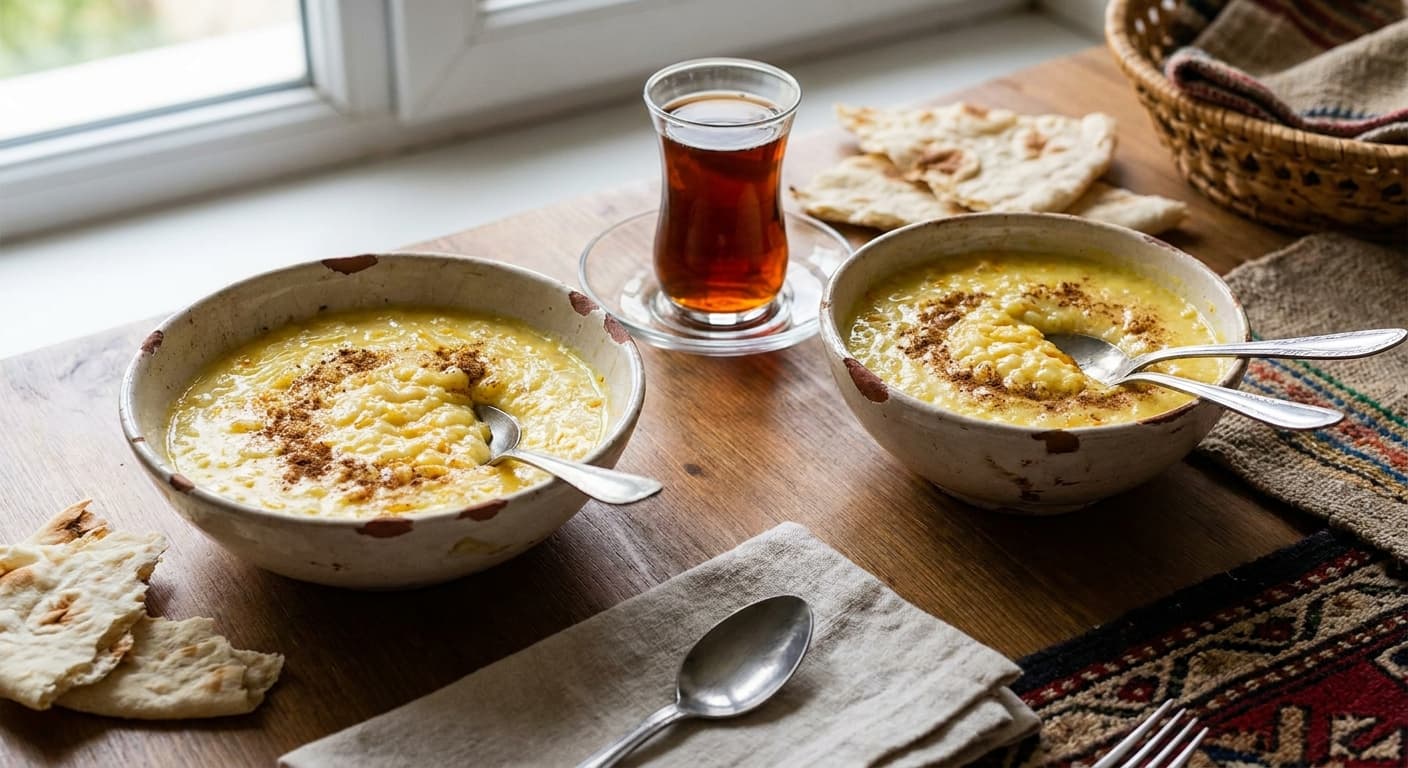 Azerbaijani Milk-Rice Porridge — Creamy Breakfast Rice with Saffron - authentic azerbaijani recipe