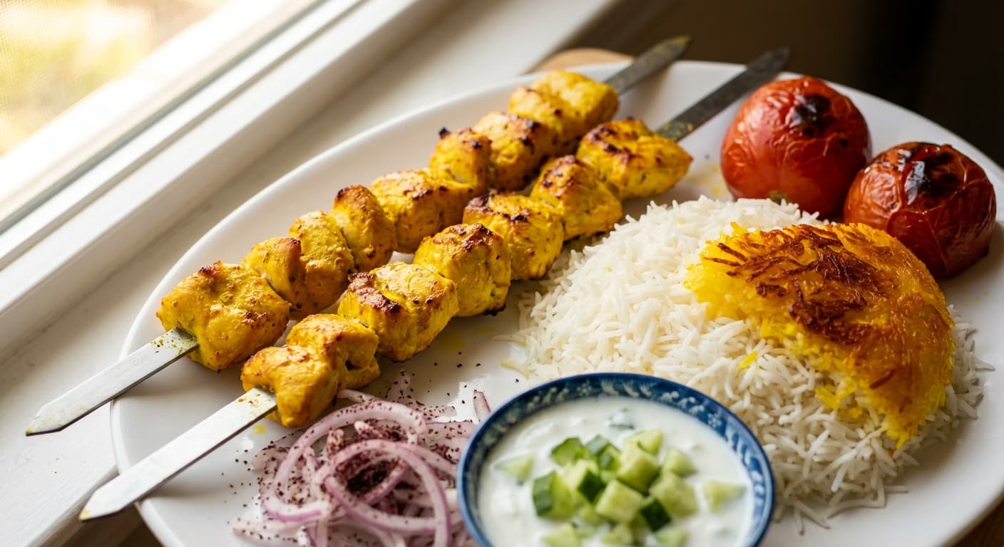 Joojeh Kabab — Saffron-Yogurt Marinated Persian Chicken Skewers - authentic persian recipe
