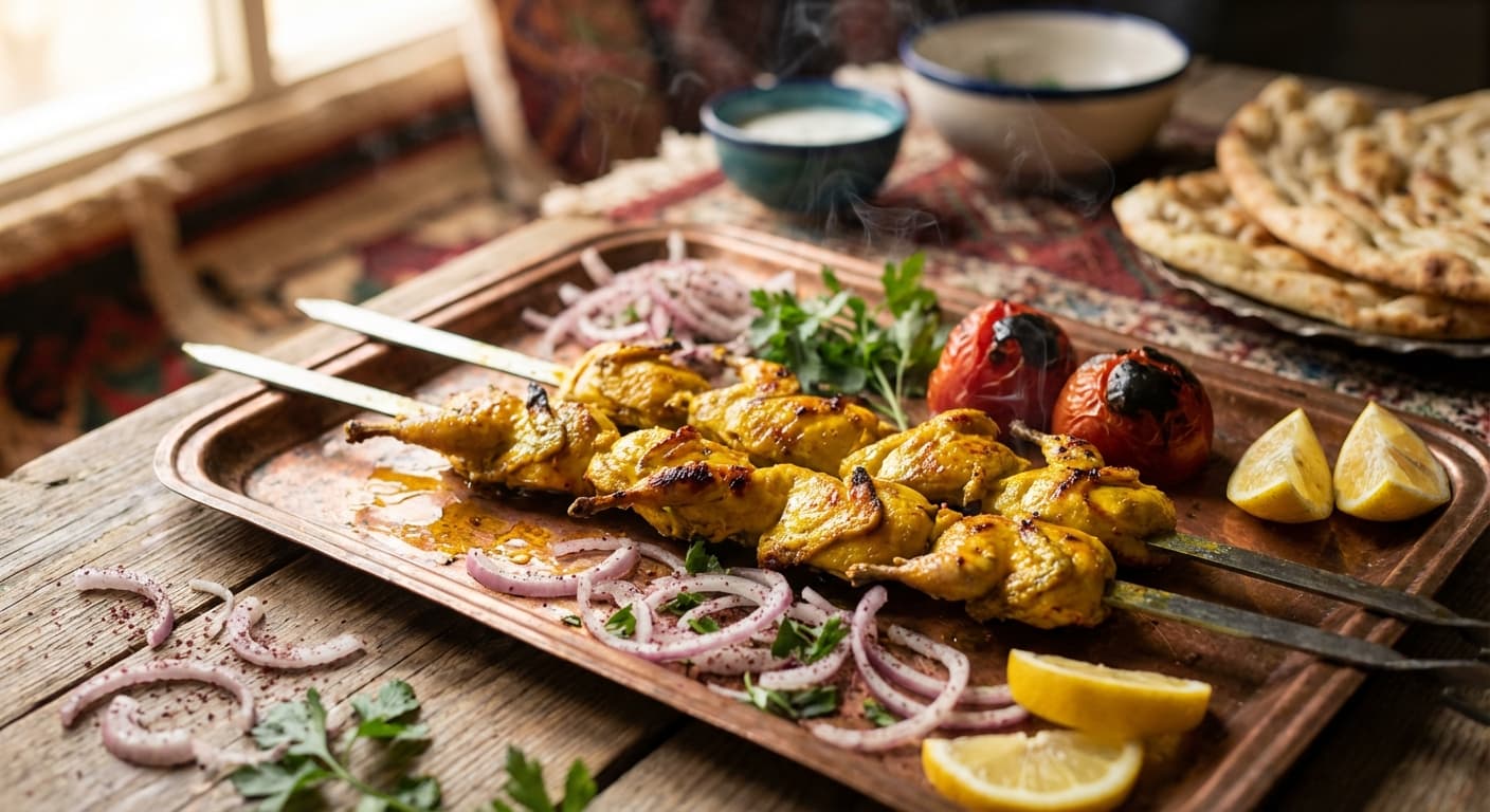 Kabab Beldarchein — Saffron-Infused Persian Quail Kebabs - authentic persian recipe