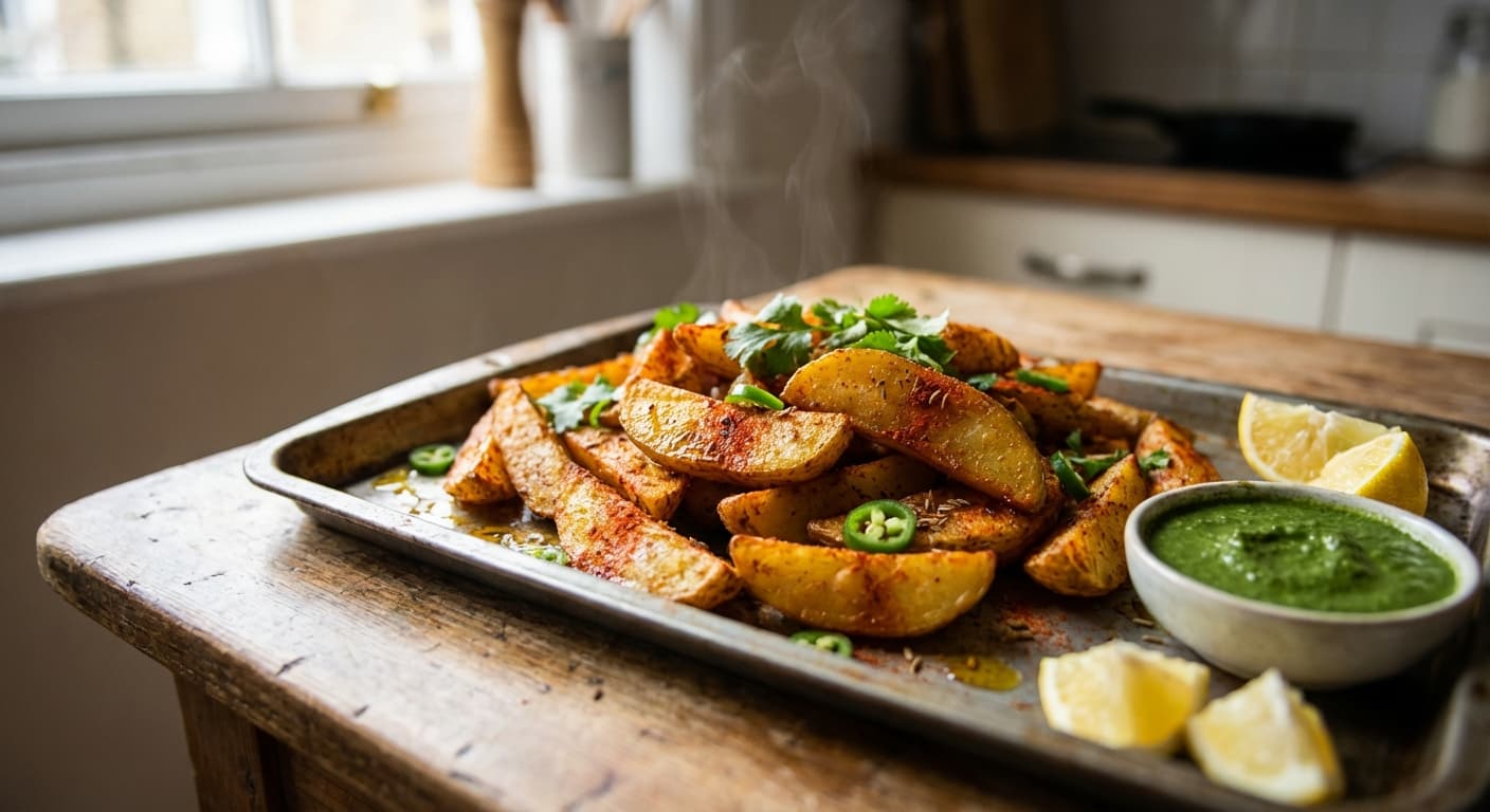 Kachalu Tikka — Afghan Crispy Spiced Potato Wedges - authentic afghan recipe