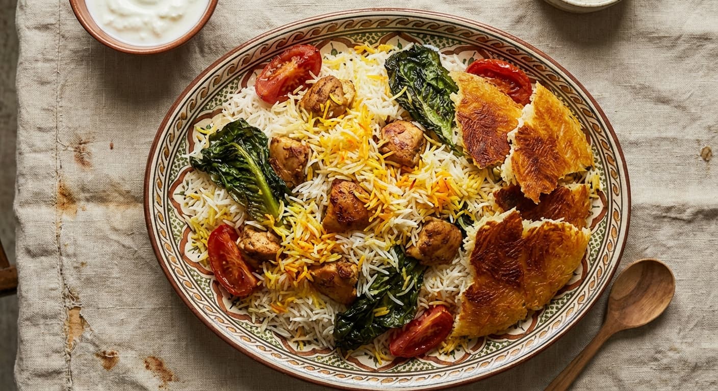 Kahoo Polo - Persian Lettuce Rice - authentic persian recipe