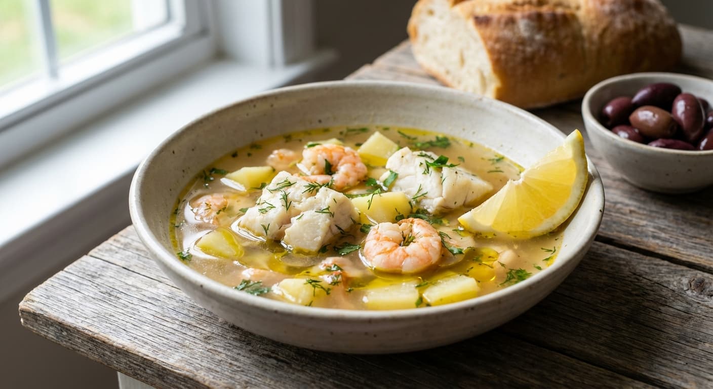 Kakavia — Greek Fisherman’s Fish Soup with Herbs - authentic greek recipe