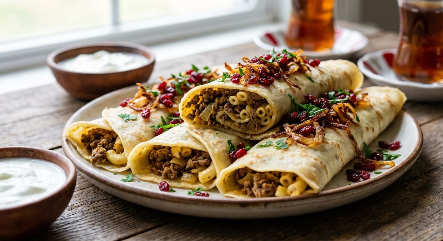 Karep-e Goosht — Persian Savory Meat Crepe - authentic persian recipe