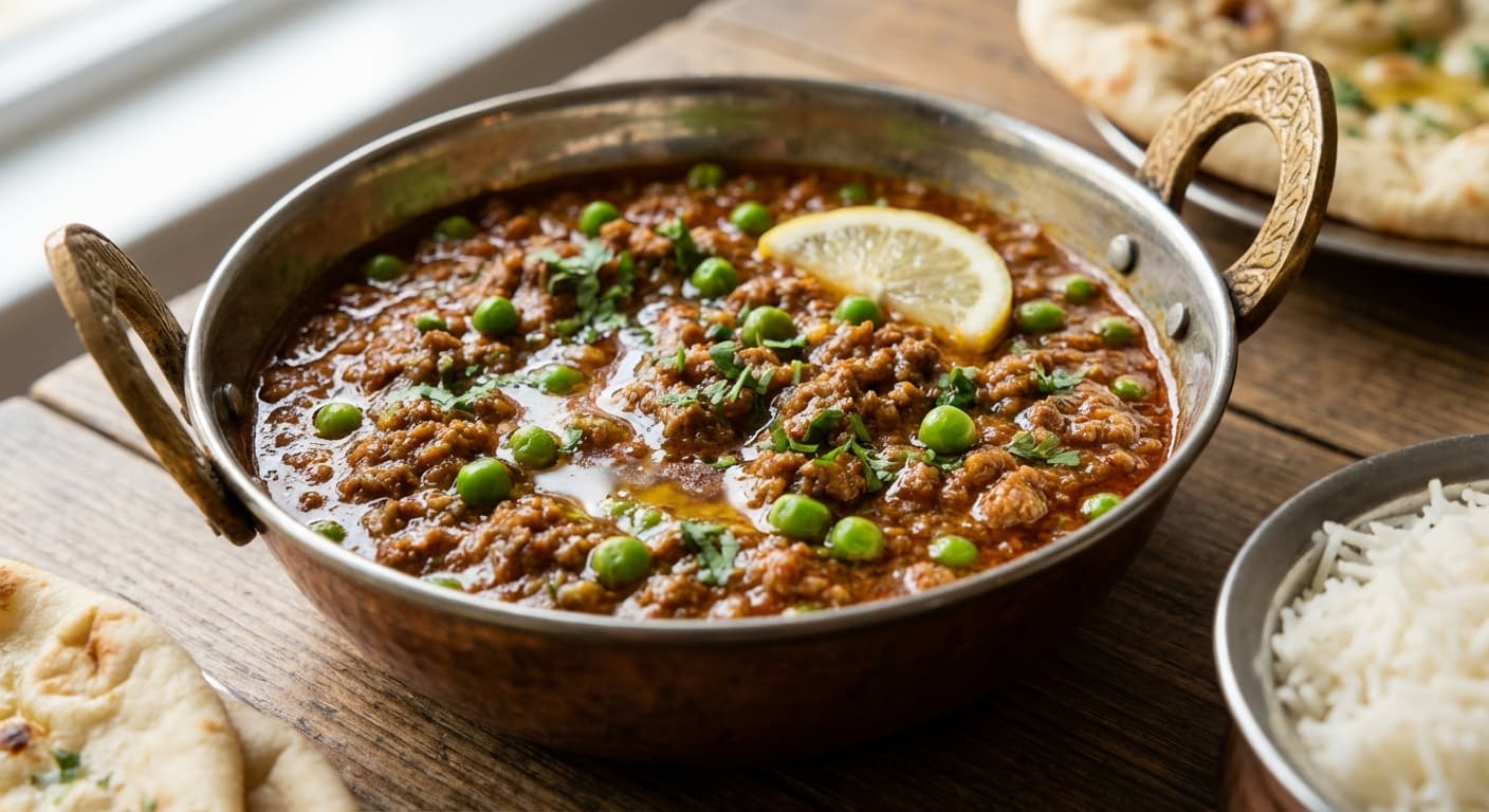 Keema Matar — Indian Spiced Ground Lamb with Green Peas - authentic indian recipe